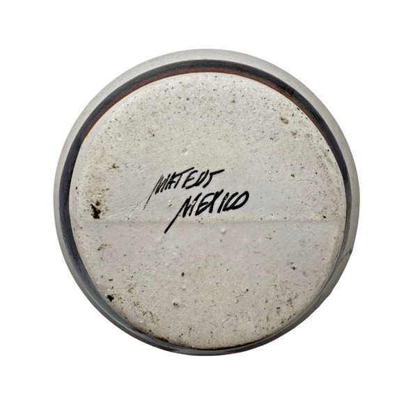 Vintage Tonala Mexican Pottery Vase Bird Floral Design Signed Folk Art 6.5” EUC - Picture 7 of 14